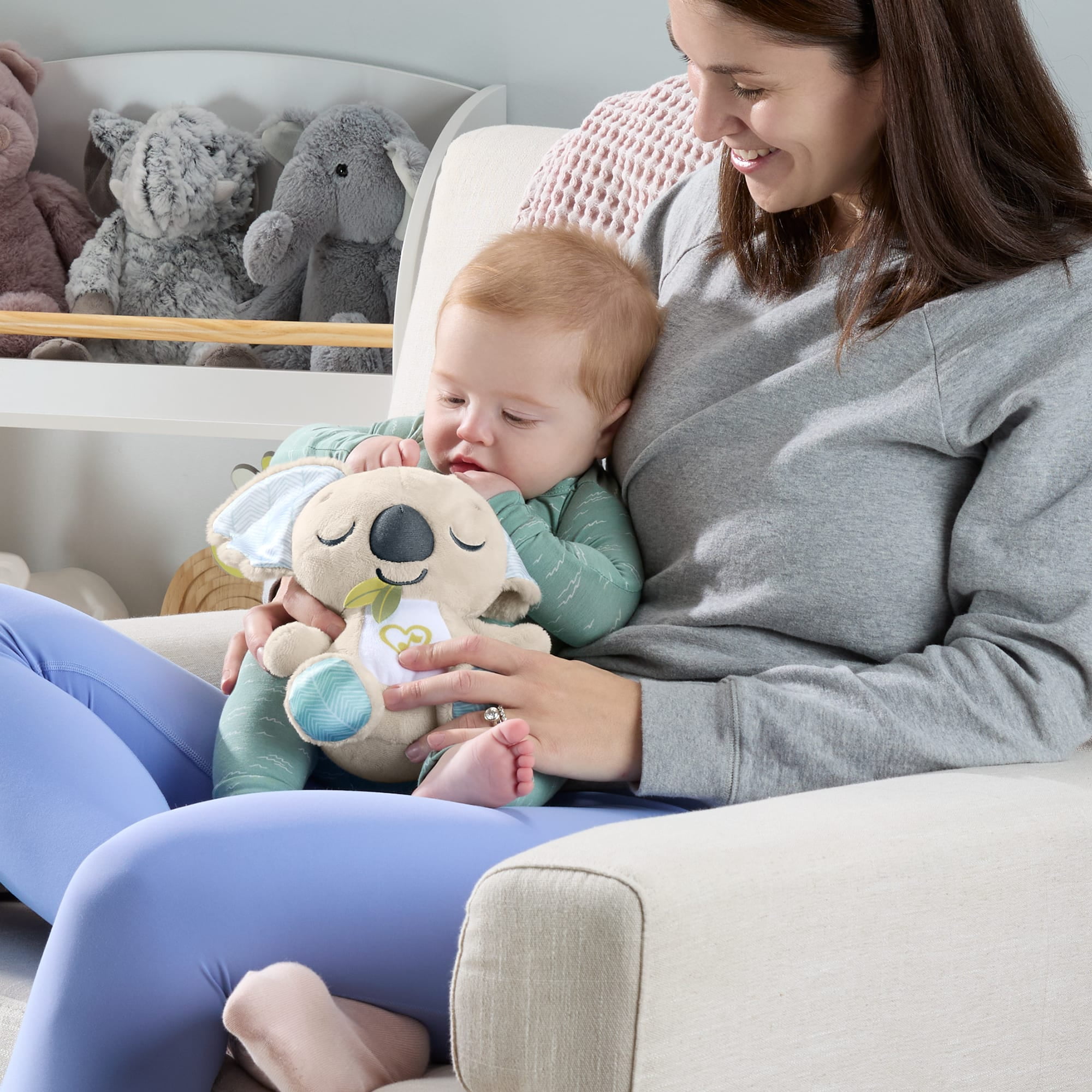 Fisher-Price On-the-Go Koala Soother Toy, Plush Portable Sound Machine for Newborns