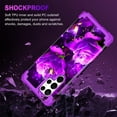 thumbnail image 5 of Casetego for Samsung Galaxy S22 Ultra 5G Case,Glow in The Dark Three Layer Heavy Duty Shockproof Full Body Protection Hard Plastic Bumper+Soft Silicone Case,Purple Starry, 5 of 7