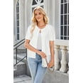 thumbnail image 5 of Arach&Cloz Women's 2025 Summer Lightweight Cropped Cardigan Short Sleeve Crew Neck Bolero Shrug Casual Top, 5 of 6