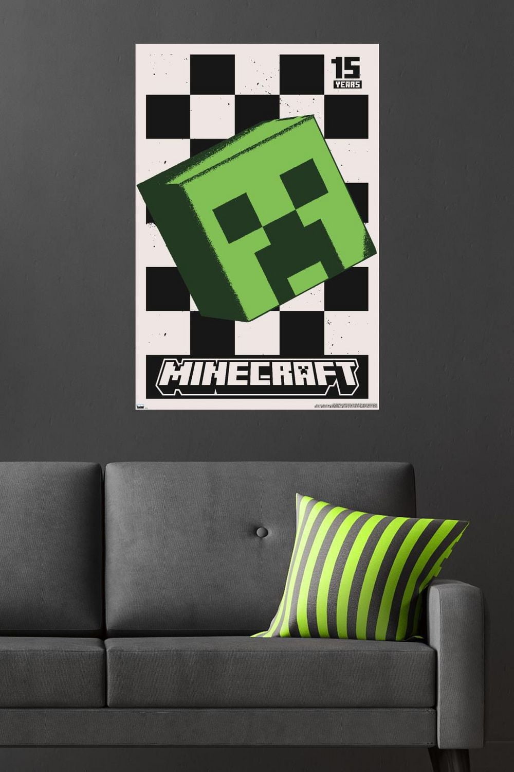 Minecraft: 15th Anniversary - Posterized Creeper Wall Poster, 22.375" x 34"