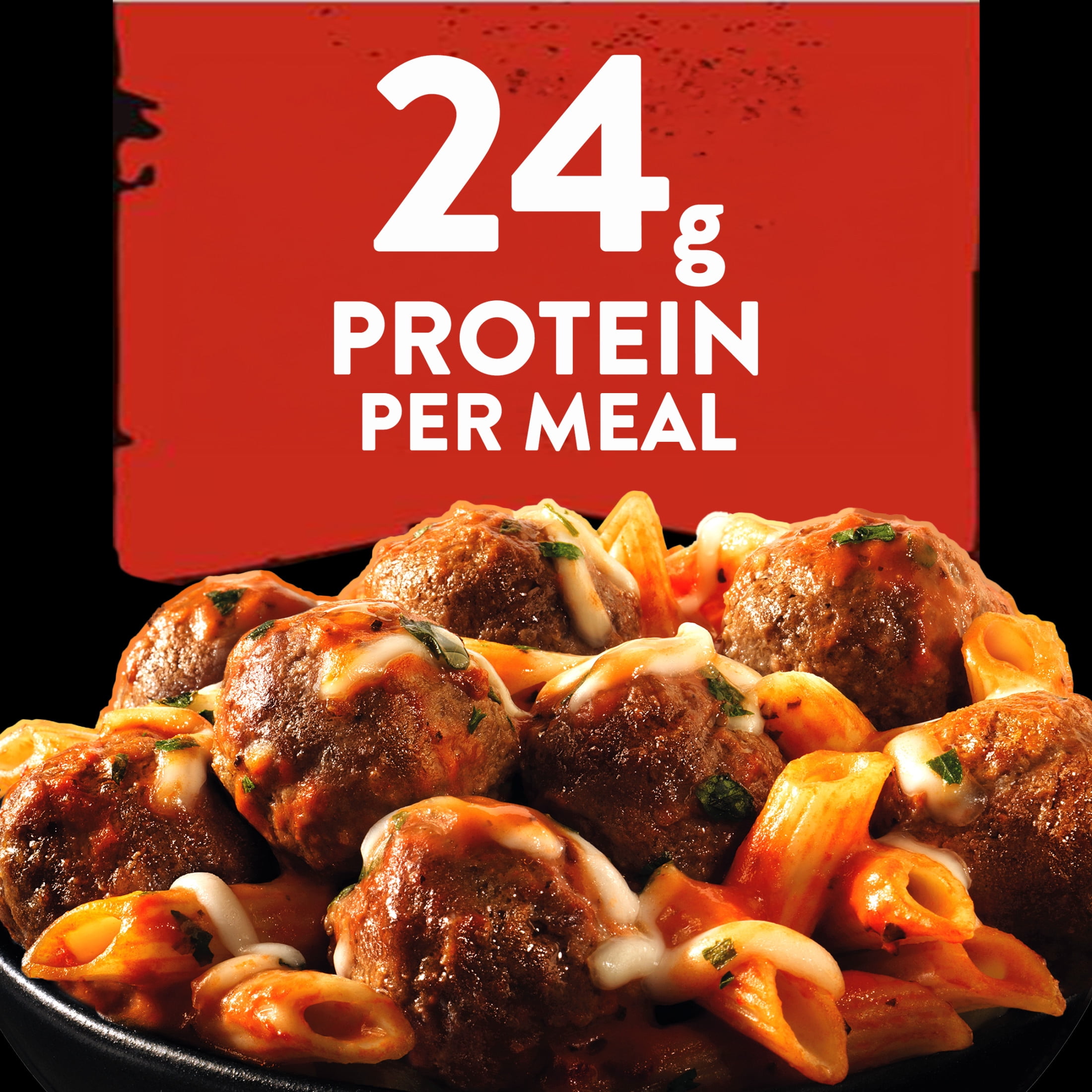 Banquet MEGA Bowls Dynamite Penne with Meatballs, 24g Protein, High Protein Frozen Meal, 14 oz.