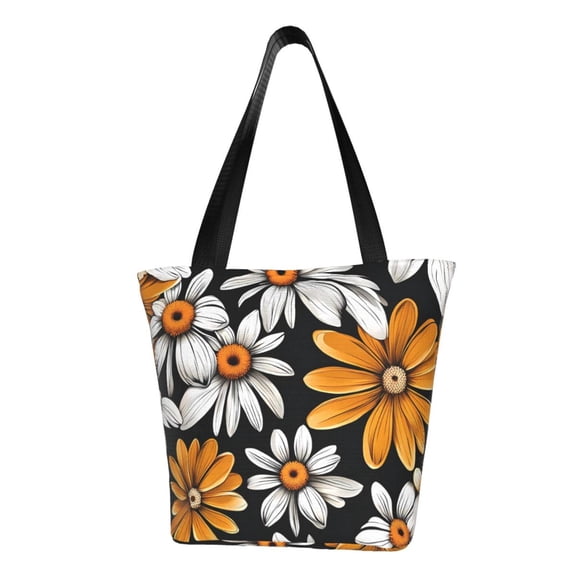 Easygdp Yellow White Daisy Pattern Shoulder Bags for Women,Crossbody Bags Shoulder Purse Handbag for Women