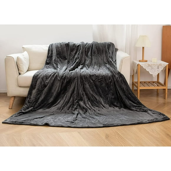 Couverture Chauffante Électrique Pleine Grandeur 50 Pieds' x 60 Pieds' Extra-Chaude Légère Douillette de Luxe Couverture Électrique Lavable à la Machine avec 3 Niveaux de Chauffage Arrêt Automatique, Certification ETL - Gris