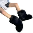 thumbnail image 1 of Botas Invierno A Media Pantorrilla Nieve Piel Sintética Peludas Mujer Punta Redonda Esponjosa Zapatos Planos Al Aire Libre, 1 of 8