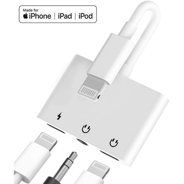 Headphone Adapter Lightning to 3.5mm AUX Audio Jack and Charger