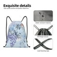 thumbnail image 3 of Yiaed Bird Butterfly Stripe Print Drawstring Bags Drawstring Backpack Bulk String Back Pack Gym Sport Bag-Small, 3 of 5