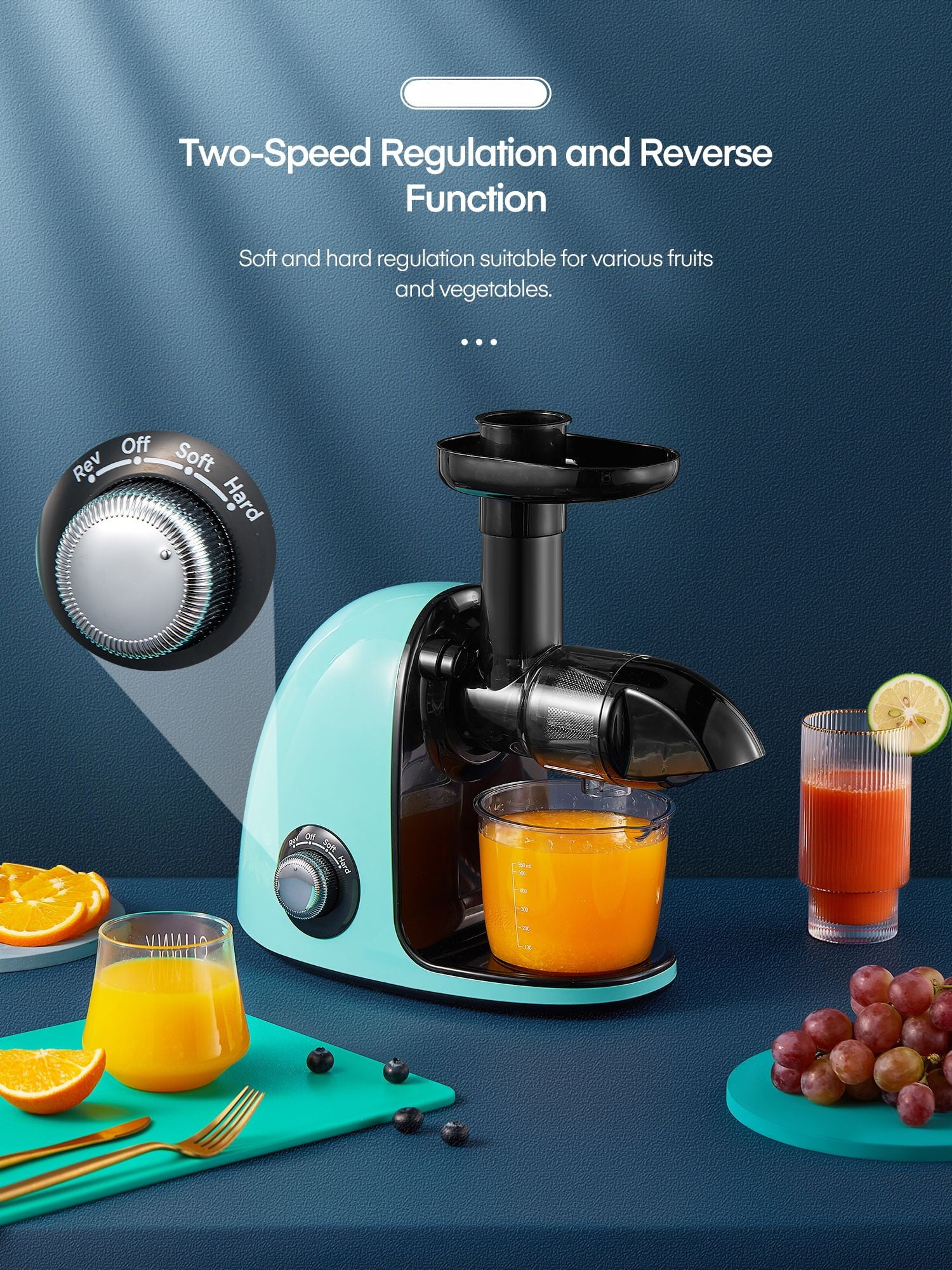  Kedemas Cold Press Juicer Machine Easy to Clean - Slow  Masticating Juicers with Reverse Function - Orange Juicer with Cleaning  Brush and 2 Cups - Quiet Freshly Squeezed - Silver: Home & Kitchen
