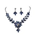 thumbnail image 2 of rygai 1 Set Dangle Earrings Vintage Faux Crystal Exquisite Workmanship Contrast Color Geometric Decoration Gorgeous Rhinestone Evening Party Necklace Set Jewelry Accessory,Blue, 2 of 8