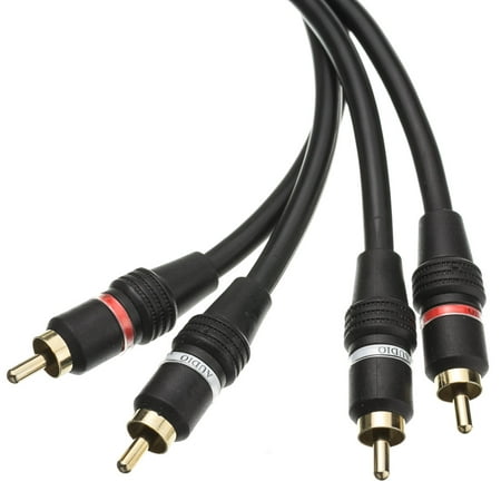 High Quality RCA Stereo Audio Cable, Dual RCA Male, 2 channel (Right and Left), Gold-plated Connectors, 3