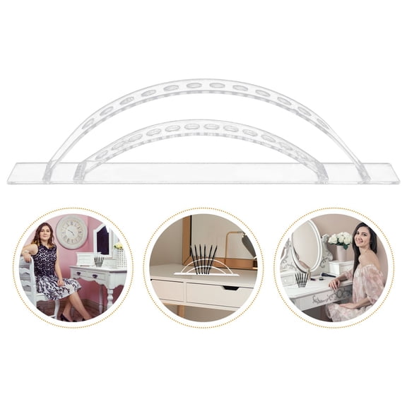 ELAYARD Clear Makeup Brush Organizer Shelf - Multi-Functional Cosmetic Pen Holder for Beauty Tools Storage