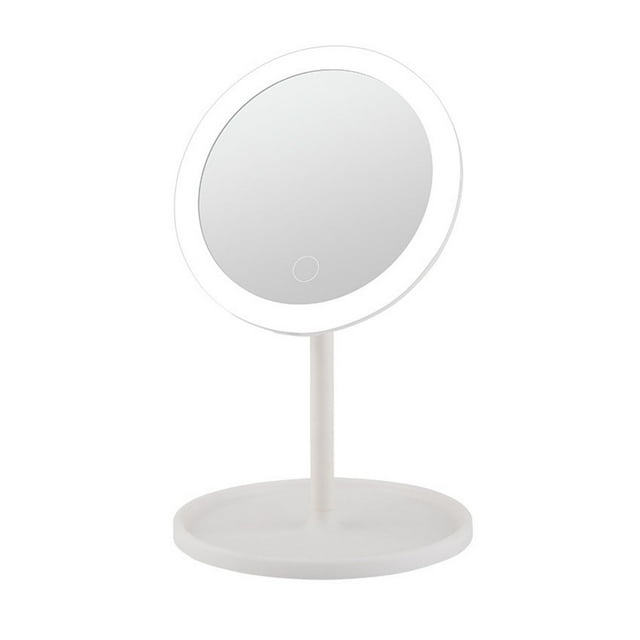 LED Makeup Mirror With Light Ladies Storage Makeup Lamp Table Desk Cosmetic Mirror Vanity Light Round Shape Cosmetic Mirrors ,Widely Use