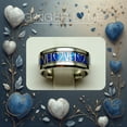thumbnail image 2 of Ginger Lyne Love Blue Stainless Steel Wedding Band 8mm Ring for Men or Women, 2 of 5