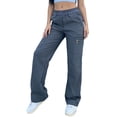 thumbnail image 2 of Tqcoqu Hiking Cargo Pants for Women Lightweight Outdoor Cargo Pants Casual Trousers with Side Zipper Pockets,Gray,Women's S-XXL, 2 of 7