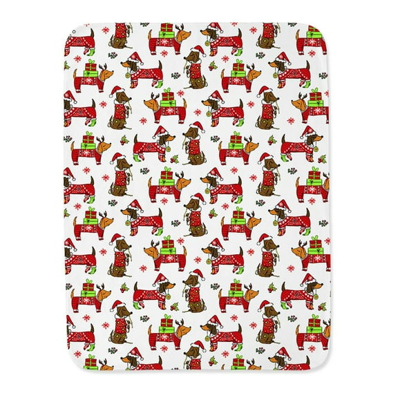 Christmas Dachshund Pattern Blanket  -Image by Shutterstock,