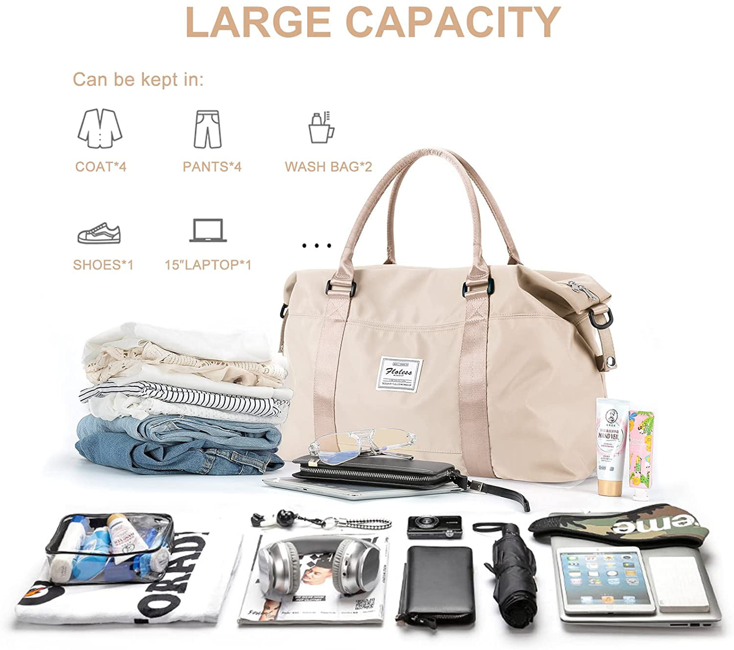 HYC00 Travel Duffle Bags Sports Tote Gym Bag Shoulder Weekender Overnight Duffel  Bag for Women  Walmartcom