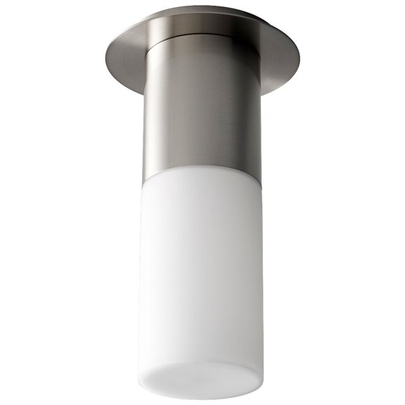 9 Inch 120V 5.1W 1 Led Large Glass Flush Mount-Satin Nickel Finish Oxygen Lighting 3-309-124