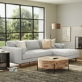 thumbnail image 6 of Simpli Home Morrison Mid Century Right Sectional 102 inch Wide Sofa Sectional in Mist Grey Tightly Woven Performance Fabric, 6 of 14