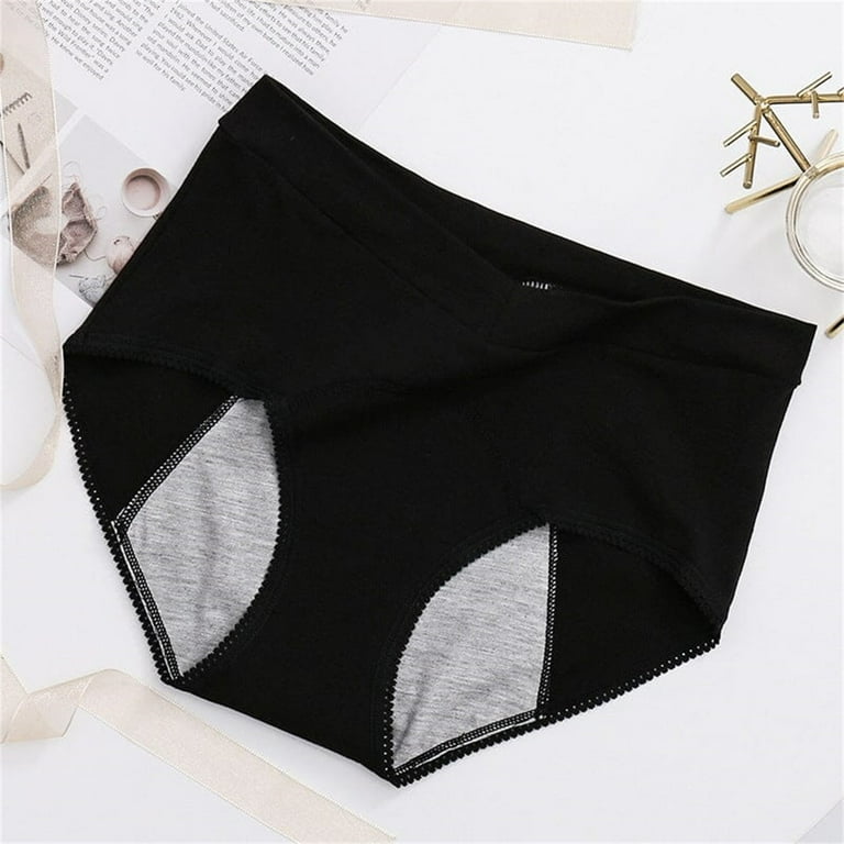 Womens Boy Shorts Underwear High Waisted Leak Proof Leak Proof Cotton  Overnight Menstrual Panty Black XL 