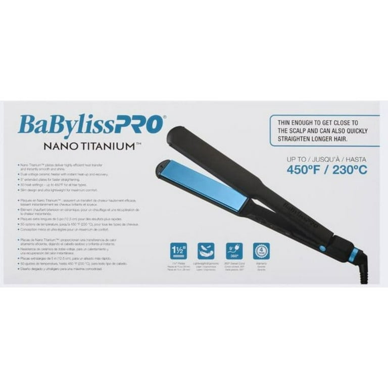 BabylissPRO Nano Titanium Limited Edition Black Blue 1 1 2 Ultra Thin Flat Iron