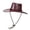 Wine-03, variant on Men Women Faux Leather Cowboy Hat with Braided Band, Adjustable Strap Western Hat