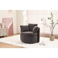 thumbnail image 2 of MAYEERTY Teddy Fabric Swivel & Storage Chair, with Back Cushion for Living Room, Dark Gray, 2 of 6