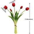 thumbnail image 2 of 10pcs Artificial Tulips Flowers, Real Touch Latex Bouquet, Fake Tulips for Office Wedding Party Home Kitchen Garden Decoration(Light Pink,10pcs), 2 of 5