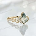 thumbnail image 2 of KANISHKAGEMS&JEWELS 1.5Ct 9x7mm / Kite Cut Moss Agate Ring CZ Diamond Twisted Proposal Jewelry Nature Inspired Ring Anniversary Gift Ring, 2 of 4