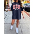 thumbnail image 3 of KimSoong USA Shirt American Flag Shirts Women Oversized 250 Years Patriotic T-Shirts Casual America Flag Print Tee Tops, 3 of 6