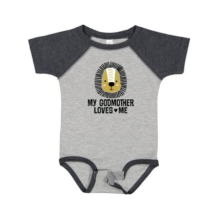

Inktastic My Godmother Loves Me Godson Lion Gift Baby Boy Bodysuit