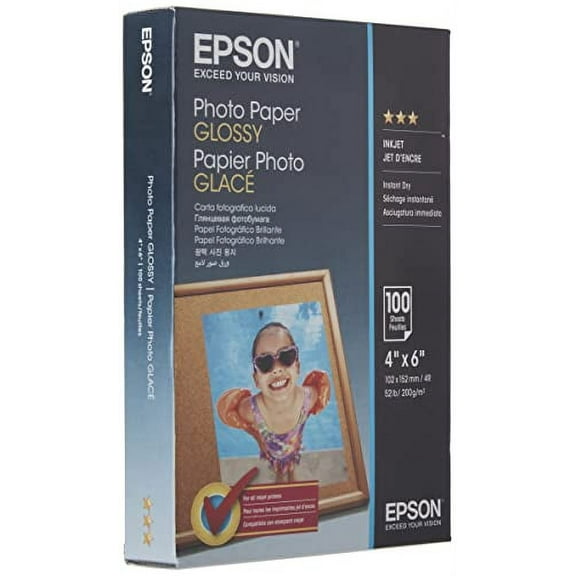 Epson Photo Paper Glossy - Borderless - S042038, 4" x 6" (100 sheets)