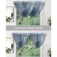 thumbnail image 5 of Waterfall Valances for Windows, Blue Kitchen Sheer Valance Curtains, Retro Oil Painting Modern Abstract Art Aesthetics Rod Pocket Elegant Swag Valances for Living Room Bedroom, 47.2"x38.5", 3 Panel, 5 of 8