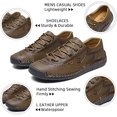 thumbnail image 4 of Mens Casual Dress Shoes Leather Sneakers Lightweight Comfortable Hand Made Flats Classic Shoes for Walking Business Working Office Travel Driving Footwear, 4 of 4