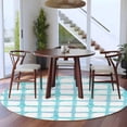 thumbnail image 3 of Round Rug 6Ft Washable Non-Slip, Blue Plaid Circle Area Rugs for Living Room Bedroom, Farmhouse Buffalo Check Stripes Modern Geometric Indoor Floor Mats Carpet Runner for Home Decor Aesthetic, 3 of 8