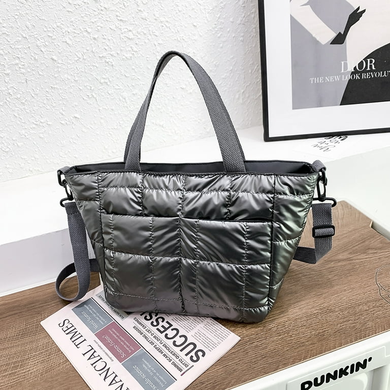 Loygkgas Unisex Adult Space Padded Nylon Messenger Bag Solid Color