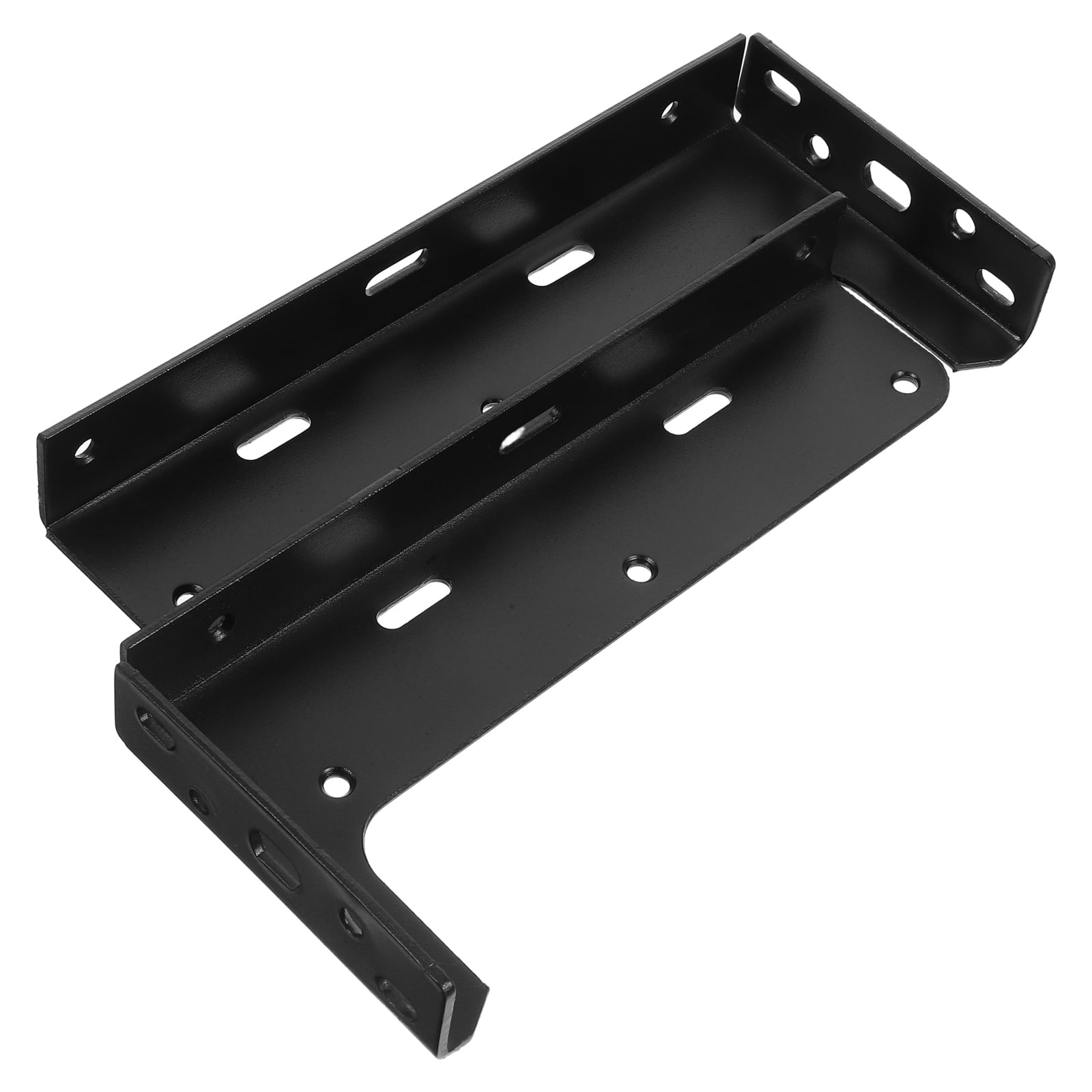 FRCOLOR 2pcs Wall Mounted Shelf Brackets For Cabinet Installation Heavy Duty Black Metal L Brackets For Floating Shelves For Kitchen And Bathroom