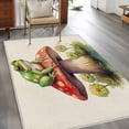 thumbnail image 4 of 3x5 Area Rugs, Mushroom Frogs Non-Skid Rubber Backing Large Rectangle Rugs - Living Room Bedroom Home Office, Spring Floral Green Botanical Rustic Indoor Floor Mat Carpets Washable Rug, 4 of 9