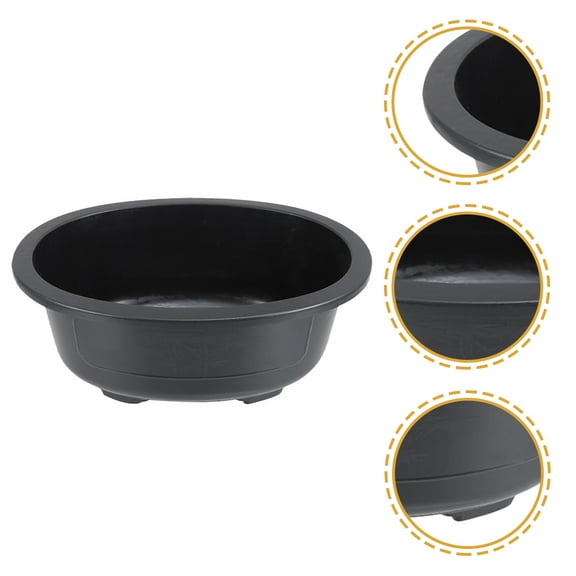 PENIKOKO 2Pcs Black Plastic Bonsai Planter Pot for Home Office Garden with Drainage Holes