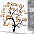 thumbnail image 5 of 72x84 Inch Cute Cat Shower Curtain for Kids Baby Cartoon Animals Funny Cats on Tree Shower Curtain for Bathroom Decor Fabric Polyester Waterproof Washable Accessories with Hooks, 5 of 6