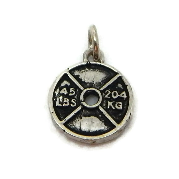 .925 STERLING SILVER DUMBBELL CHARM PENDANT!!