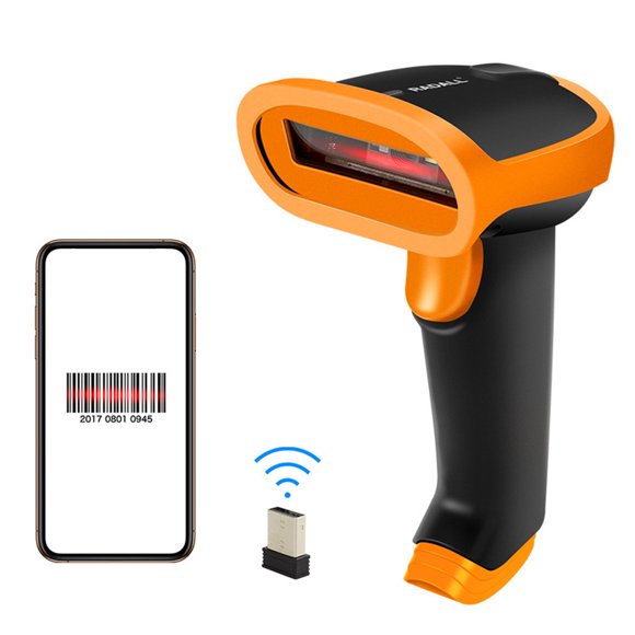 Tignapoo Wireless 1D Barcode Scanner with 2.4G/USB Connectivity - Supports Paper and Screen Codes, Manual Trigger, Ideal for Mobile Payments in Supermarkets, Built-in 2000mAh Rechargeable Battery
