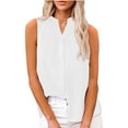 thumbnail image 7 of V-Neck Casual Blouses for Women Dressy Casual, Cotton Linen Shirts Sleeveless Collared Tops Oversized Up Blouses Work Shirts Casual Summer Tshirt, 7 of 7