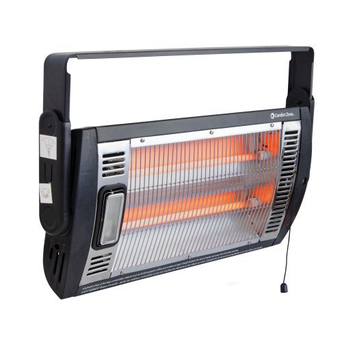 Comfort Zone 750/1,500-Watt Ceiling Mounted Dual Quartz Radiant Heater with  90-Degree Adjustable Tilt, Metal Safety Grille, Overheat Protection  (Hardware Included) - Walmart.com