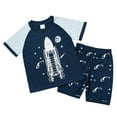 thumbnail image 3 of Toddler Boy Clothes Cartoon Cotton Summer Short Sleeve T-Shirt and Shorts 4 Pcs Kids Outfit Set 3-8 Year, 3 of 6