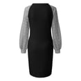 thumbnail image 5 of TopLLC Longues Robe à Manches à Col Rond Mode Femmes Chandail à Manches Longues Patchwork Décontracté Robe Chandail à Col 0 Robe Femmes, 5 of 5