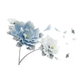 thumbnail image 1 of Calcomanía de pared extraíble, murales retro para pasillo, sofá, TV, fondo, decoración del hogar Flores blancas azules, 1 of 9