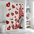 thumbnail image 5 of Valentine Gnomes Shower Curtain Set - 72" x 78" Washable Bathtub Curtain with 12 Hooks, Love Heart Red Rustic Waterproof Fabric Stall Shower Curtains for Bathroom/Bathtub Décor, 5 of 6