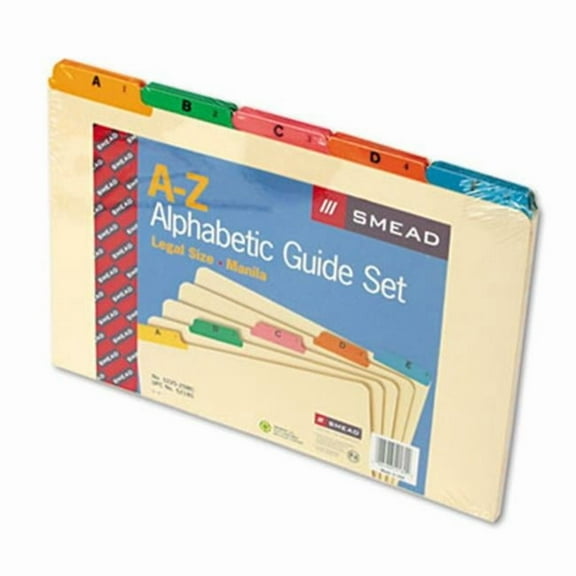 Smead  Recycled Top Tab Guides, Alpha, .2 Tab, Manila-Color Poly, Legal, 25-Set