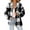 Black, variant on absuyy Fleece Jacket for Women Fall Winter Plush Hooded Jacket Warm Plaid Lightweight Faux Fur Cardigan