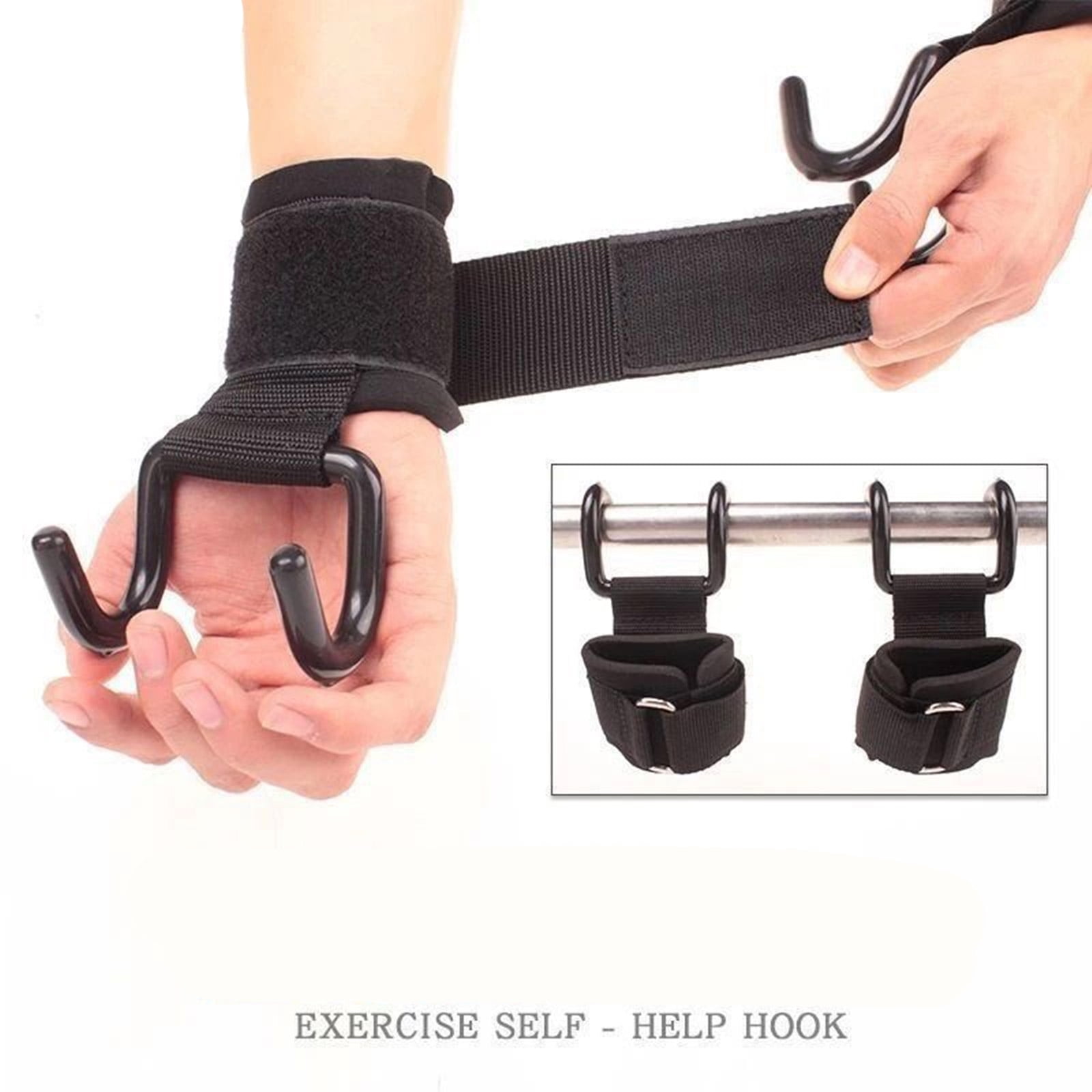 Regulable Pull Up Trainings Aid Wrist Straps Heavy Type Iron Hook Antislip Grip For Strength Exercises