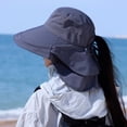 thumbnail image 5 of Wide Brim Sun Hat with Neck Flap, Foldable Breathable Bucket Hat for Women Men, Lightweight UV Protection Fishing Hiking Beach Summer Travel Cap, 5 of 6